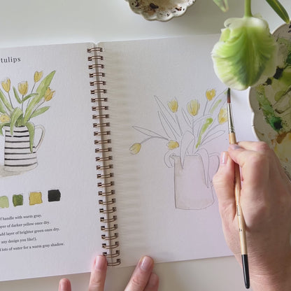 flowers watercolor workbook