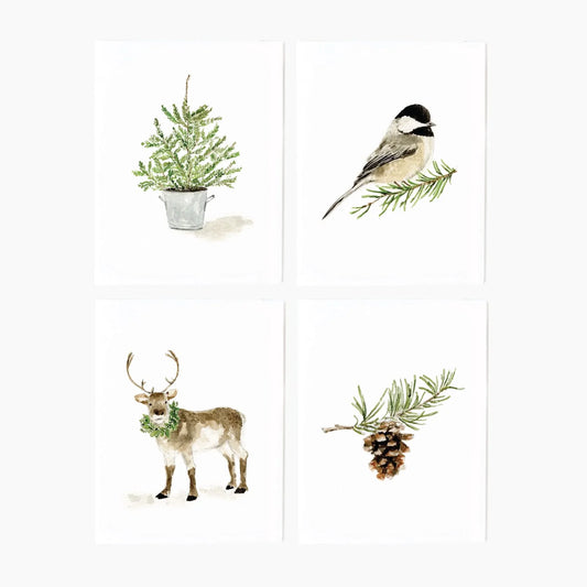evergreen Christmas assorted notecard set