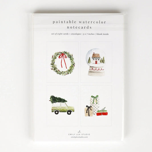 christmas cheer paintable notecard - emily lex studio