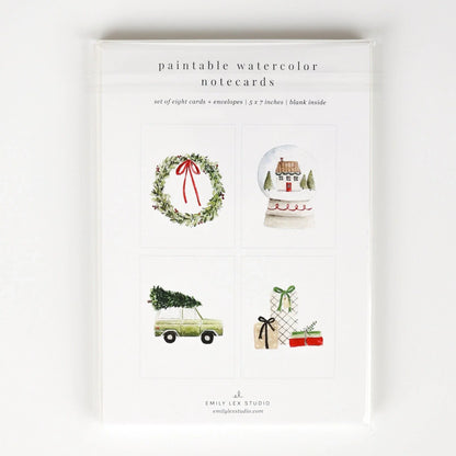 christmas cheer paintable notecard - emily lex studio