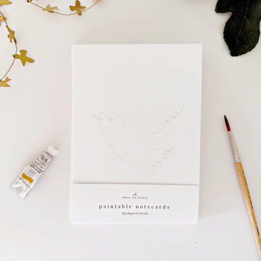 birds paintable watercolor notecard set