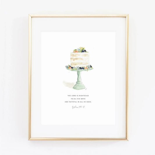 psalm 145:17 cake scripture print - emily lex studio