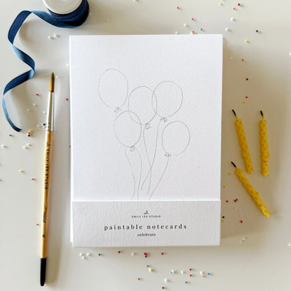 celebrate paintable watercolor notecard set