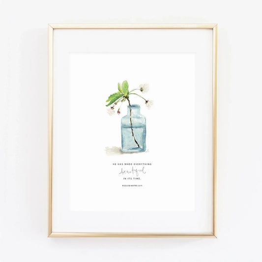 ecclesiastes 3:11 cherry blossom scripture print - emily lex studio