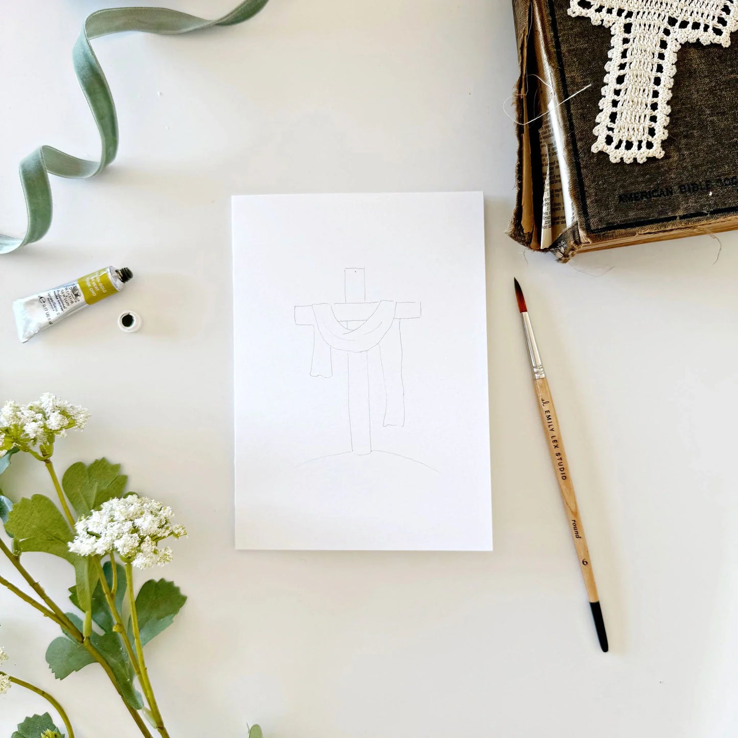 he is risen paintable watercolor notecard set