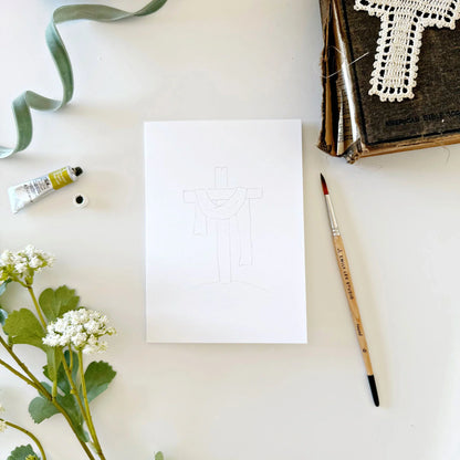 he is risen paintable watercolor notecard set