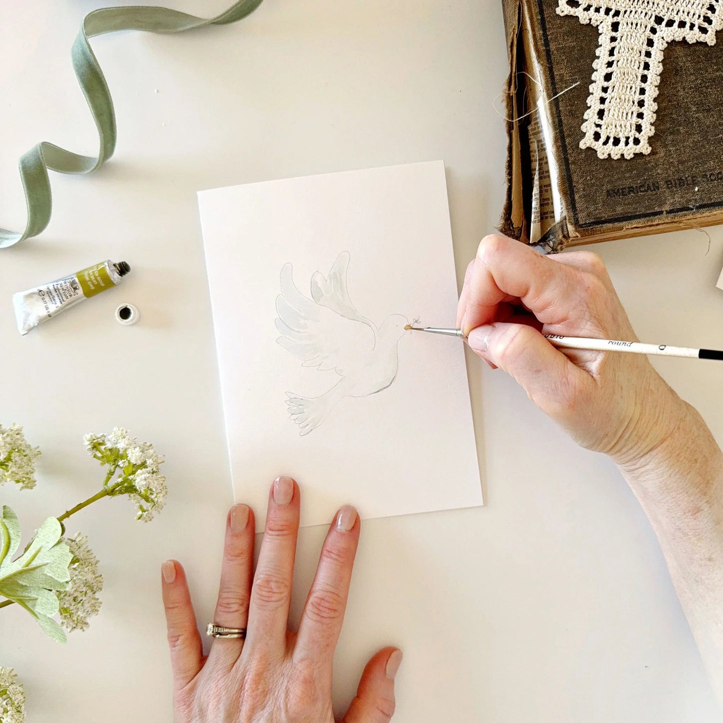 he is risen paintable watercolor notecard set