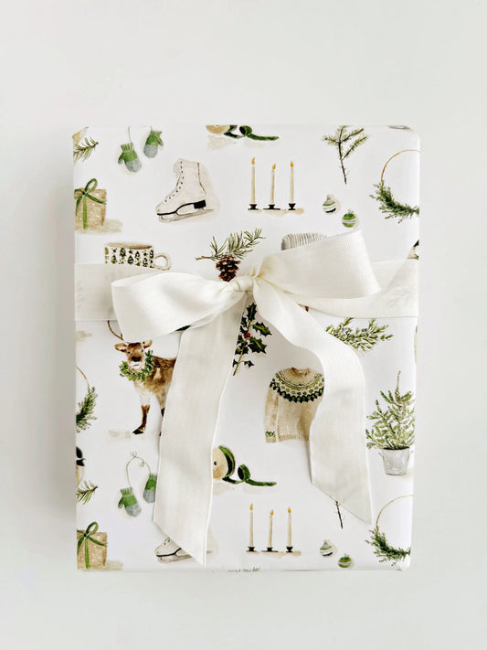 evergreen gift wrapping paper