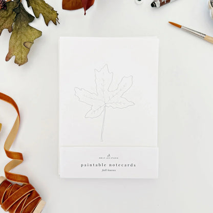 fall leaves paintable watercolor notecard set