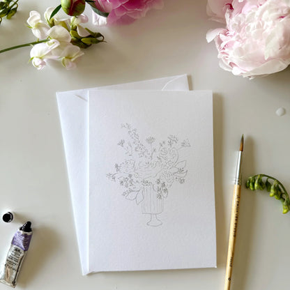 bouquets paintable watercolor notecard set