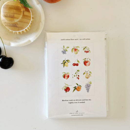 fruit cotton tea towel