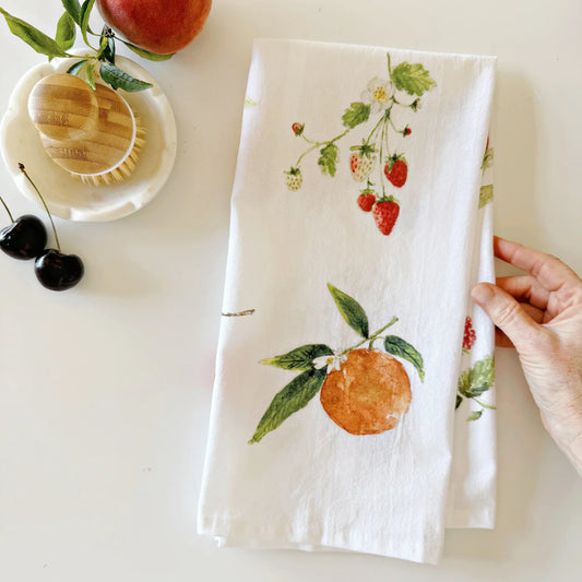 fruit cotton tea towel
