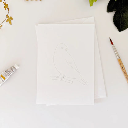 birds paintable watercolor notecard set