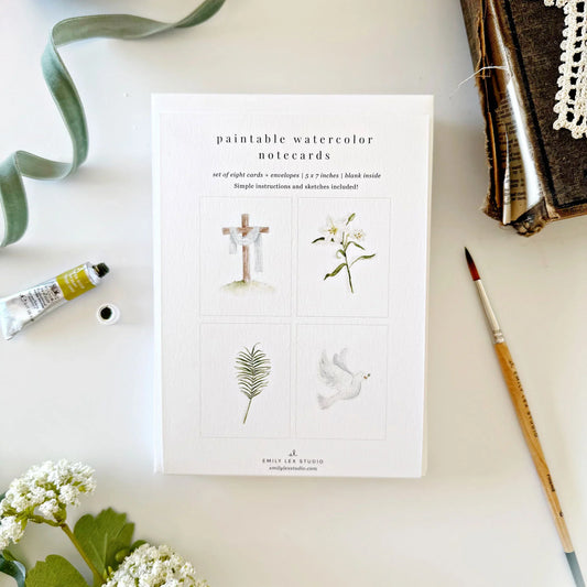 he is risen paintable watercolor notecard set