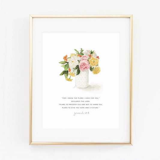 jeremiah 29:11 bouquet scripture print - emily lex studio