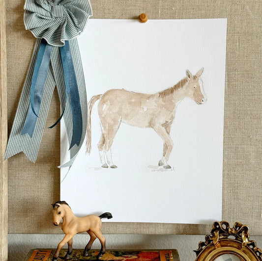 horse watercolor wall art print