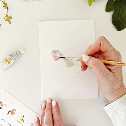 birds paintable watercolor notecard set