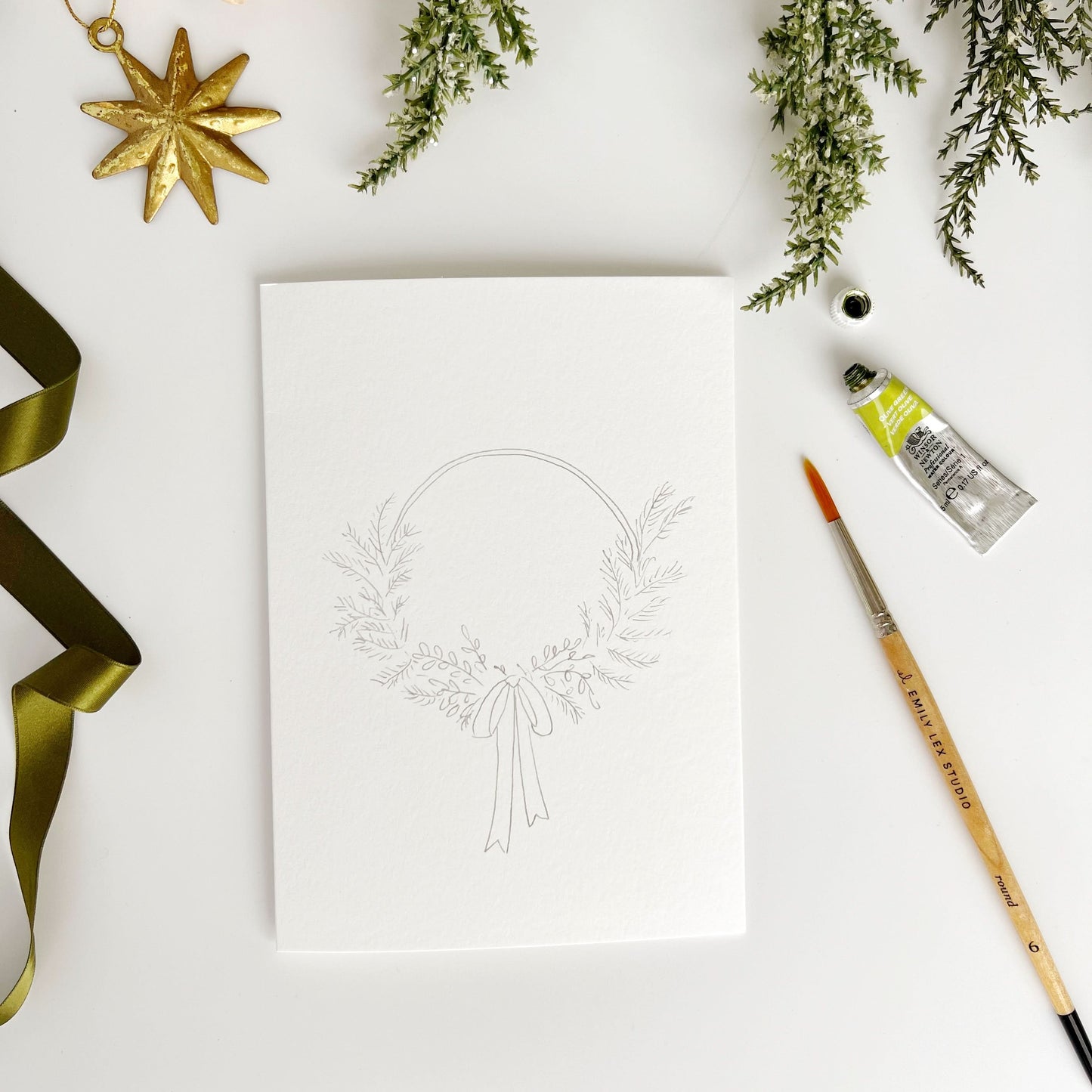 wreaths paintable watercolor notecard set