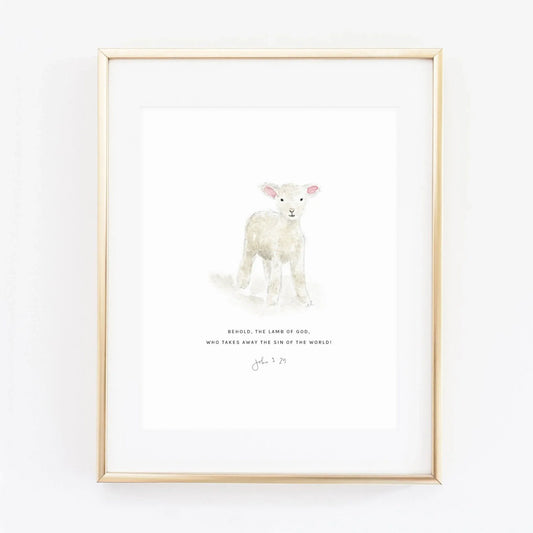 john 1:29 lamb scripture print - emily lex studio