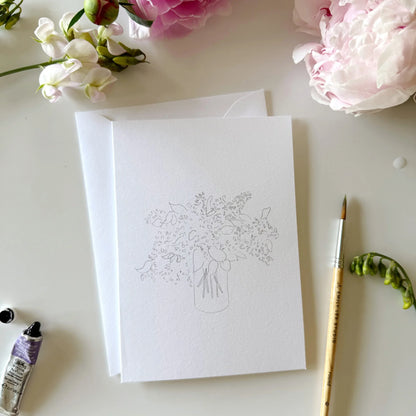 bouquets paintable watercolor notecard set