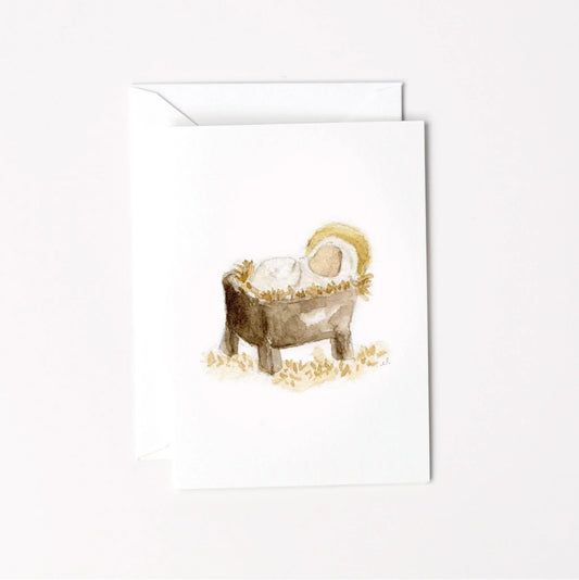 manger baby christmas mini enclosure notecard