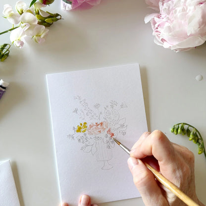 bouquets paintable watercolor notecard set