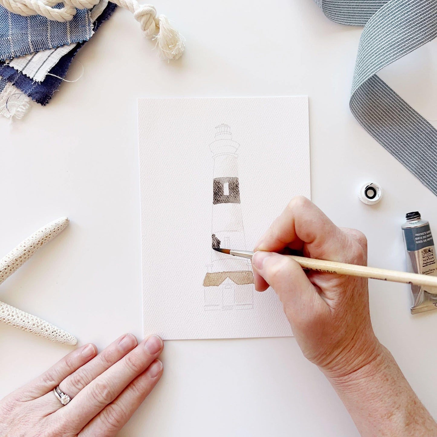 seaside paintable notecards - emily lex studio - notecards