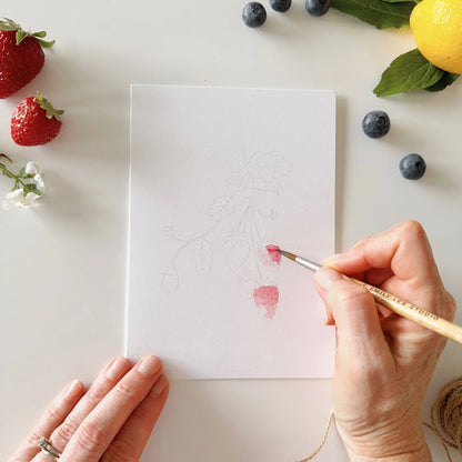 fruit paintable watercolor notecard set