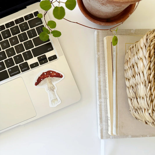 red mushroom sticker