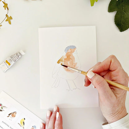 birds paintable watercolor notecard set