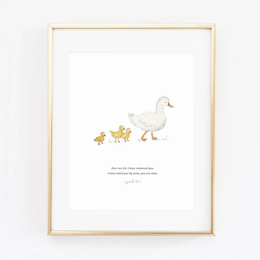 isaiah 43:1 mama + baby ducks scripture print