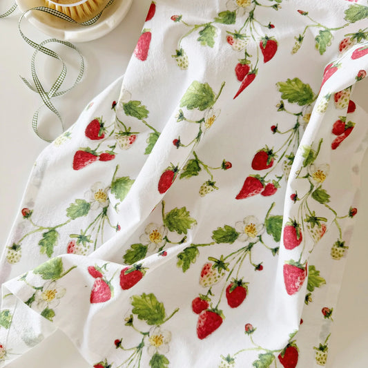 strawberry cotton tea towel