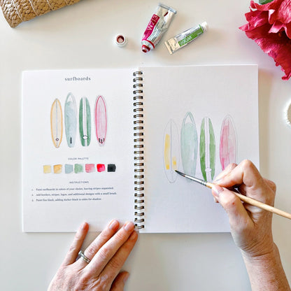 tropical watercolor workbook