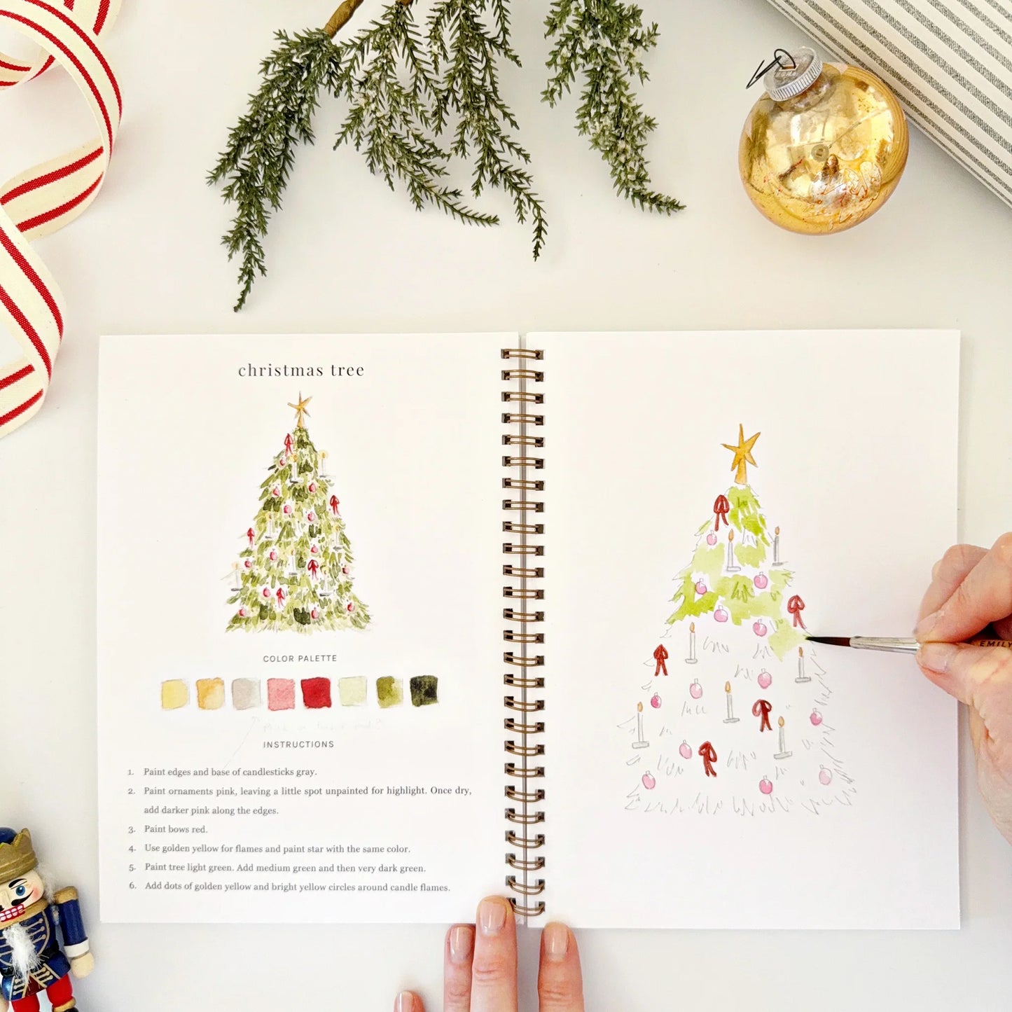 nutcracker watercolor workbook