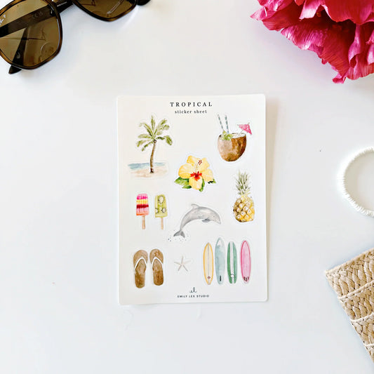 tropical sticker sheets