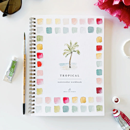 tropical watercolor workbook