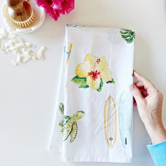 tropical cotton tea towel
