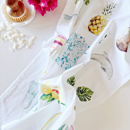 tropical cotton tea towel