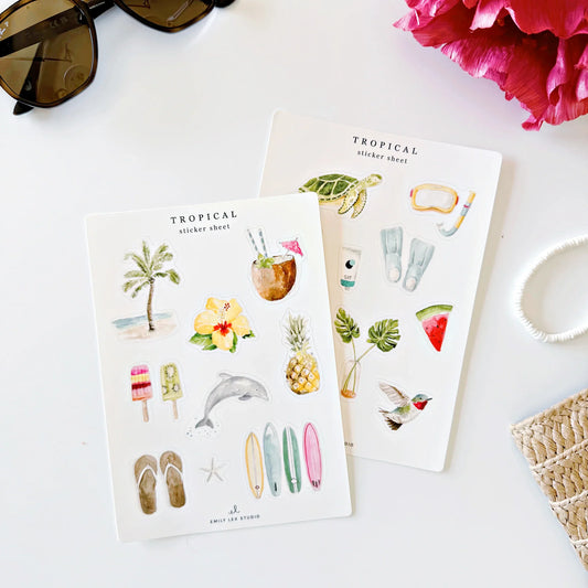tropical sticker sheets