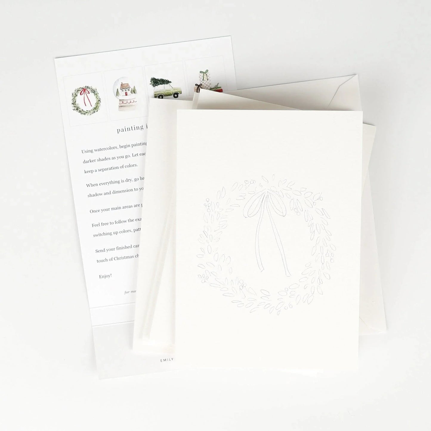 christmas cheer paintable notecard - emily lex studio