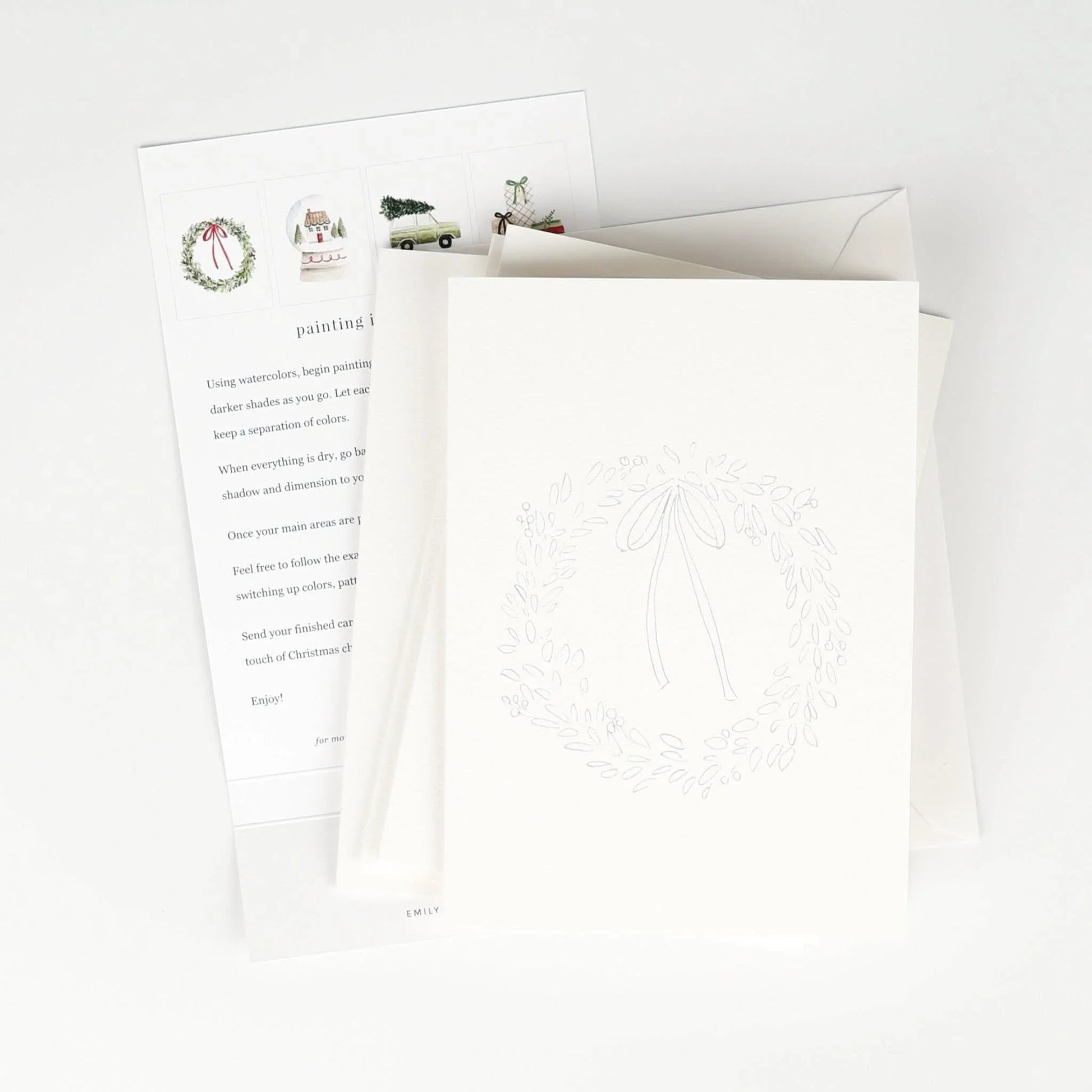 christmas cheer paintable notecard - emily lex studio