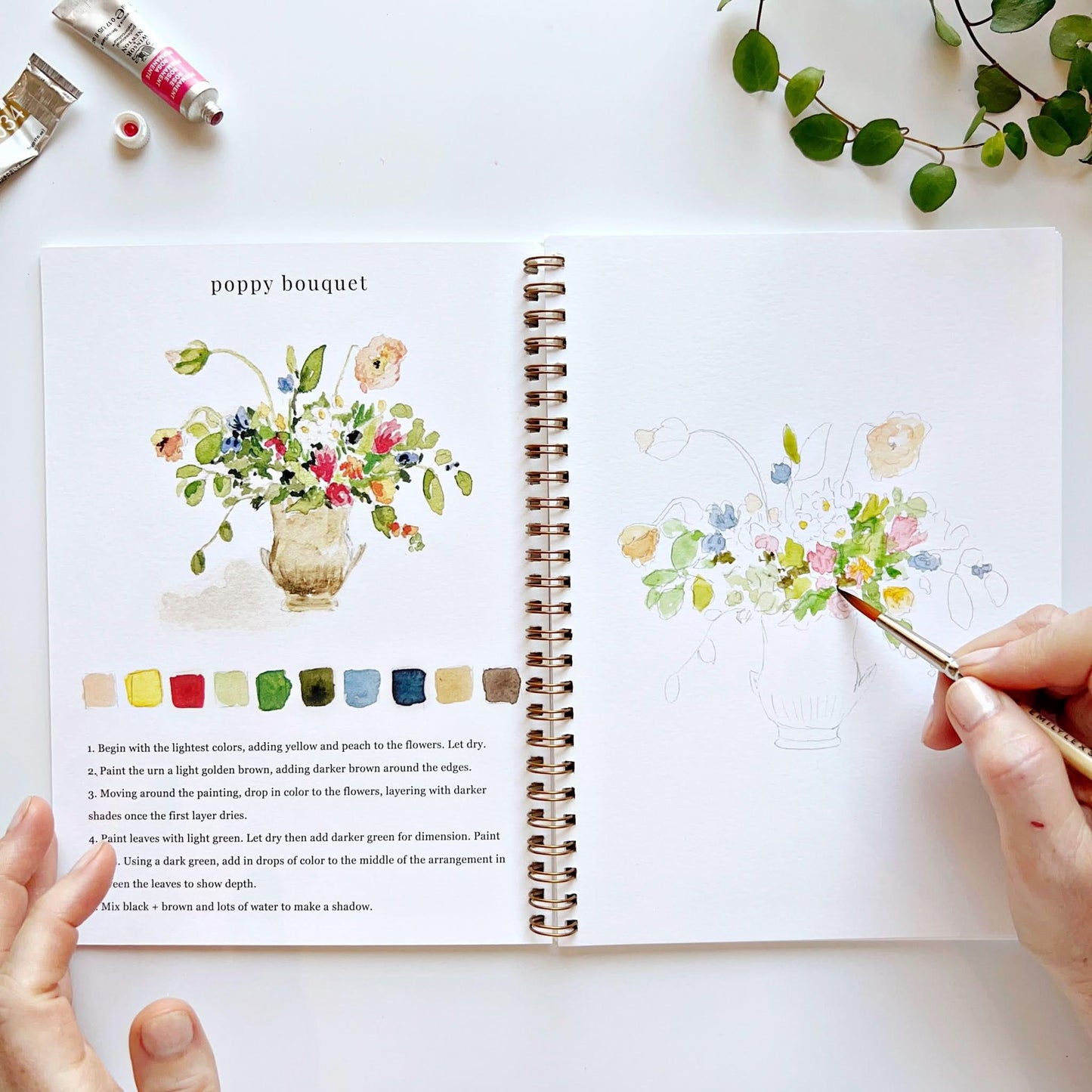 bouquets watercolor workbook