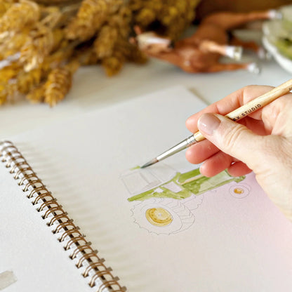 farm watercolor workbook