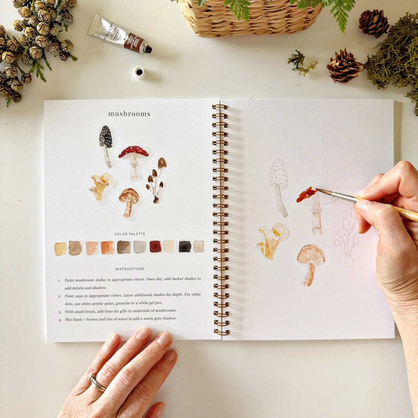 woodland watercolor workbook