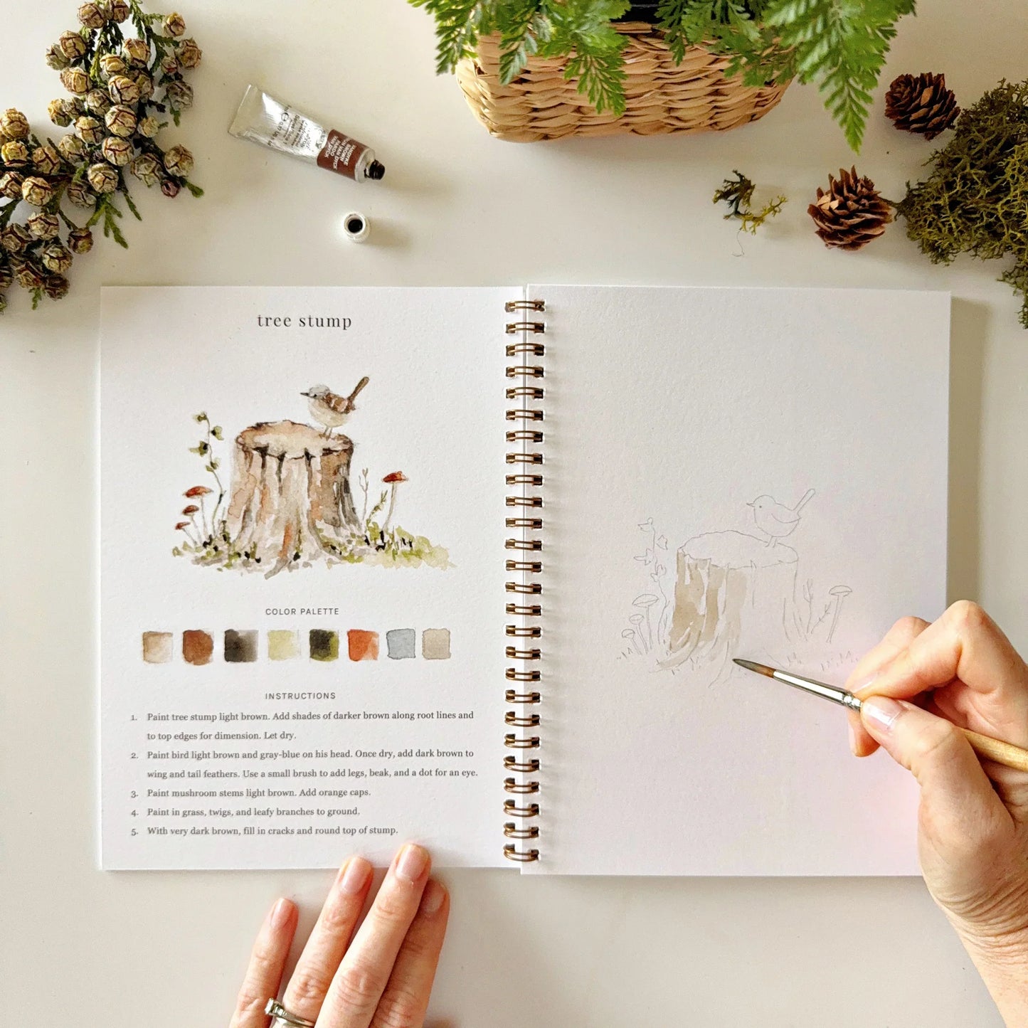 woodland watercolor workbook