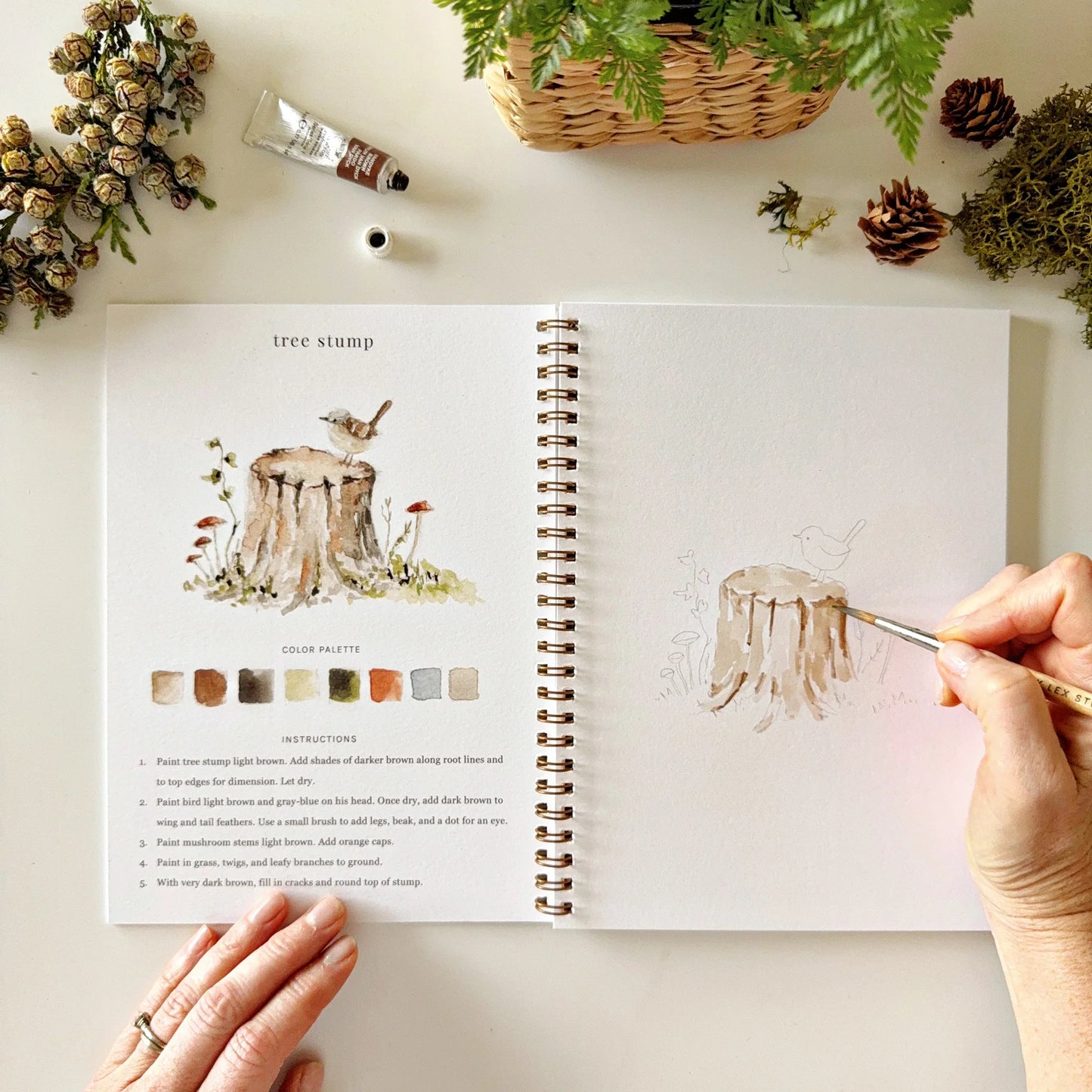 woodland watercolor workbook